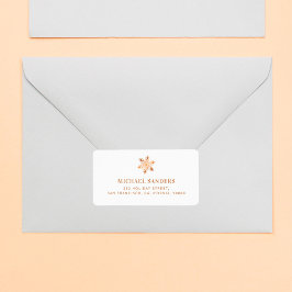 Elegante gouden sneeuwvlok Kerstmis retour adres Etiket