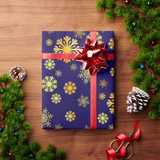Elegante gouden sneeuwvlokken inpakpapier (Feestdagen Geschenken)