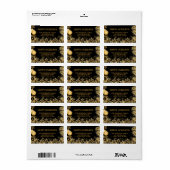 Elegante gouden sneeuwvlokken kerst retour adres etiket (Full Sheet)