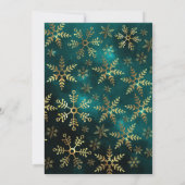 Elegante gouden sneeuwvlokken kerstfeest kaart (Achterkant)