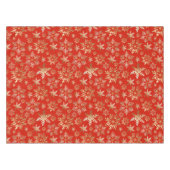 Elegante Gouden Sneeuwvlokken Lava Rode Kerst Tafelkleed (Voorkant (Horizontaal))