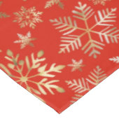 Elegante Gouden Sneeuwvlokken Lava Rode Kerst Tafelkleed (Gekanteld)