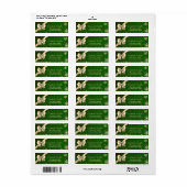 Elegante Gouden Sneeuwvlokken,Lint Groen Kerst Lab Etiket (Full Sheet)