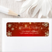 Elegante gouden sneeuwvlokken, rode label (Insitu)
