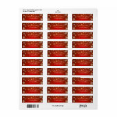 Elegante gouden sneeuwvlokken, rode label (Full Sheet)