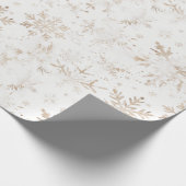 Elegante Gouden Sneeuwvlokken Winterthema Kerstmis Cadeaupapier (Hoek)