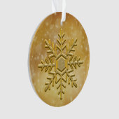 Elegante gouden sneeuwvlokker ornament (voorkant)