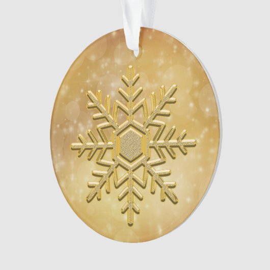 Elegante gouden sneeuwvlokker ornament (voorkant)