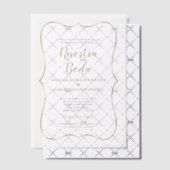 Elegante gouden Spaanse Nuestra Boda bruiloft Vellum Uitnodigingen (Offset (Uitnodiging))