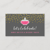 Elegante gouden spikkels candybuffet visitekaartje (Voorkant)