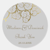 Elegante gouden spiraal wijnstokken Stijlvolle sti Ronde Sticker (Voorkant)
