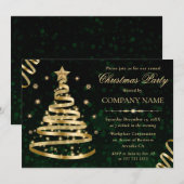 Elegante gouden sprankelende kerstboom Corporate Kaart (Voorkant / Achterkant)