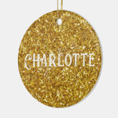 Elegante gouden sprankelingen glitter personaliser keramisch ornament (Links)