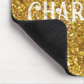 Elegante gouden sprankelingen glitter personaliser muismat (Hoek)