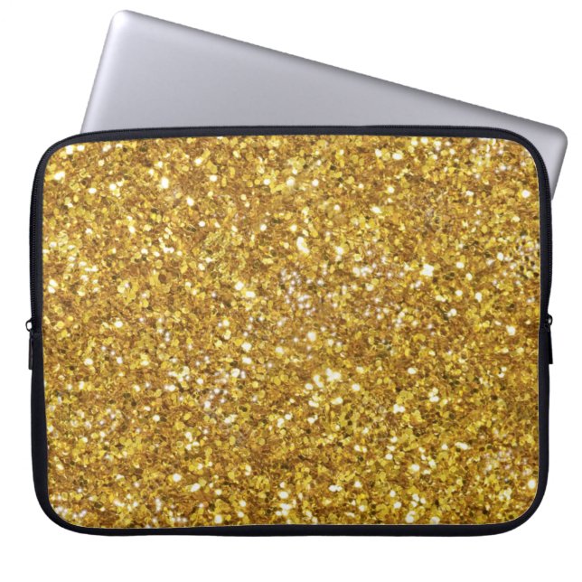 Elegante gouden sprankelingen laptop sleeve (Voorkant)