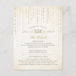 Elegante gouden sprookjeskroon informatiekaartje