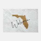 Elegante Gouden Staatkaart van Florida Welkom Deurmat (Voorkant)