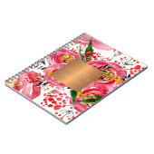 Elegante gouden stalen koper metallic blush floral notitieboek (Linkerzijde)