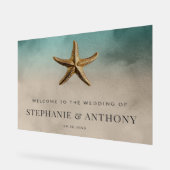 Elegante gouden Starfish Beach-thema bruiloft Acryl Bord (Hoek)