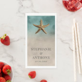 Elegante gouden Starfish Beach-thema bruiloft Servet (Insitu)