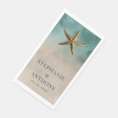 Elegante gouden Starfish Beach-thema bruiloft Servet (Hoek)