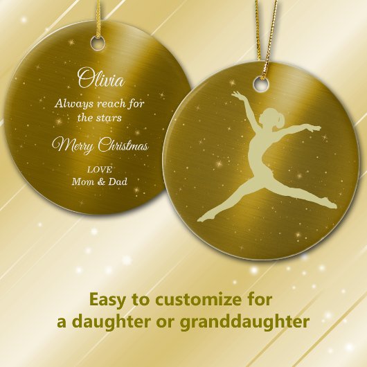 Elegante gouden Starlight danser Keramisch Ornament