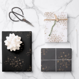 Elegante Gouden Ster Feest Nieuwjaars Cadeaus Inpakpapier Vel