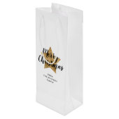 Elegante gouden ster kerst wijn cadeautas (Achterkant Gekanteld)