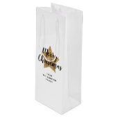 Elegante gouden ster kerst wijn cadeautas (Voorkant Gekanteld)