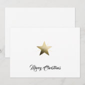 Elegante Gouden Ster met Delicate Gloed Minimalist Feestdagenkaart (Voorkant / Achterkant)