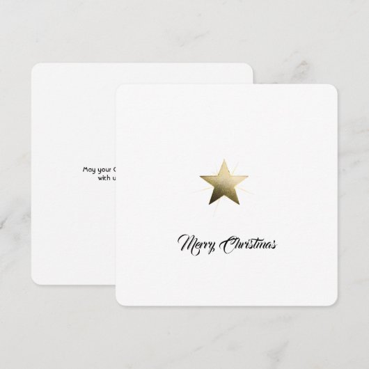 Elegante Gouden Ster met Delicate Glow Minimalist Bedankkaart (Voorkant / Achterkant)