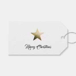 Elegante Gouden Ster met Delicate Glow Minimalist Cadeaulabel