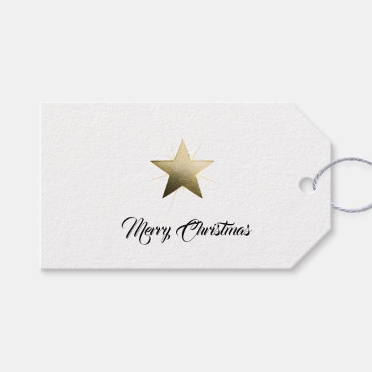 Elegante Gouden Ster met Delicate Glow Minimalist Cadeaulabel (Voorkant (Horizontaal))