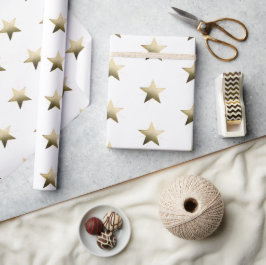 Elegante Gouden Ster met Delicate Glow Minimalist Cadeaupapier
