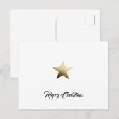 Elegante Gouden Ster met Delicate Glow Minimalist Feestdagenkaart (Voorkant / Achterkant)