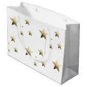 Elegante Gouden Ster met Delicate Glow Minimalist Groot Cadeauzakje (Achterkant Gekanteld)