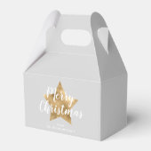 Elegante Gouden Ster Prettig Kerstfeest Bedankdoosjes (Achterkant)