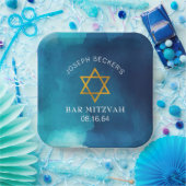 Elegante gouden ster van David Bar Mitzvah Papieren Bordje (Feest)