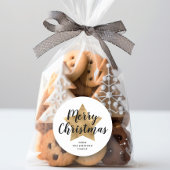 Elegante gouden ster Vrolijk Kerstfeest Ronde Sticker