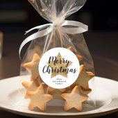 Elegante gouden ster Vrolijk Kerstfeest Ronde Sticker