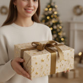 Elegante Gouden Sterren & Confetti Feestje Cadeaupapier