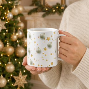 Elegante gouden sterren en kerstversieringen Kerst Koffiemok