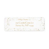 Elegante gouden sterren kerst retour adreslabels etiket (Voorkant)