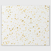 Elegante gouden sterren met wit patroon cadeaupapier (Vlak)