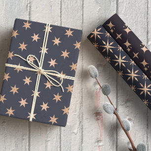 Elegante gouden sterren Paarse Inpakpapier Vel