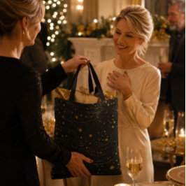 Elegante Gouden Sterrennacht Boodschappentas Tote Bag