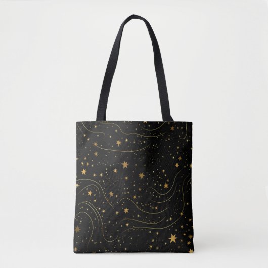 Elegante gouden Sterrennacht Canvas tas (Voorkant)