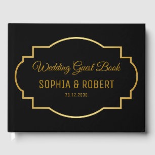 Elegante gouden stijlvolle Script zwart grappige b Gastenboek
