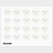Elegante Gouden Stippen Bruiloft Ronde Sticker (Vel)