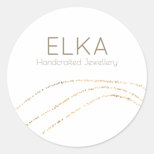 Elegante gouden Stippen Designer Sticker (Voorkant)